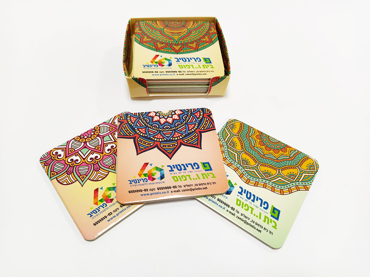 הדפסה על תחתיות לכוסות